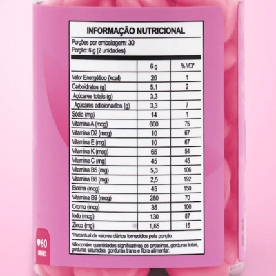 Gummy Hair Suplemento Alimentar Tutti Frutti 180g Vitaminas Tutti Frutti 60 Gomas