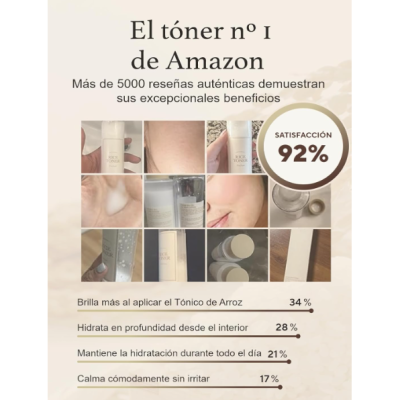 Top🔥Rice Toner, 77,78%  Extrato de Arroz Coreano Top🔥Rice Toner, 77,78%  Extrato de Arroz Coreano