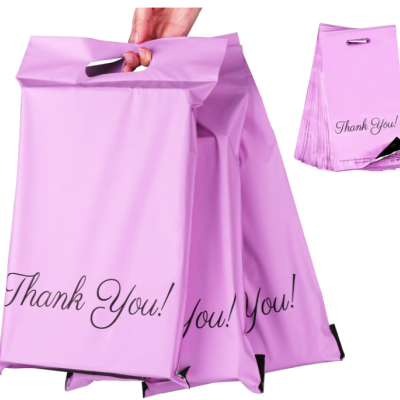 Sacos Plástico Thank You Envios Pelos Correis - 25cm x 35 cm Varias Cores - 60 peças