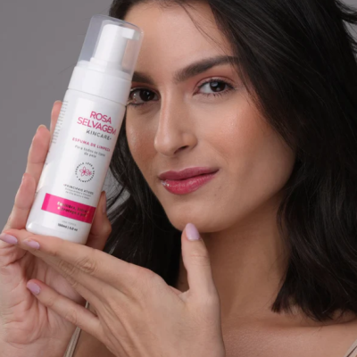Espuma de Limpeza Antiacne Rosa Selvagem ✅PRONTA ENTREGA