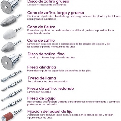 Broca Luz LED Manicure/Pedicure +10 Acessórios Alta Qualidade Safira e Feltro