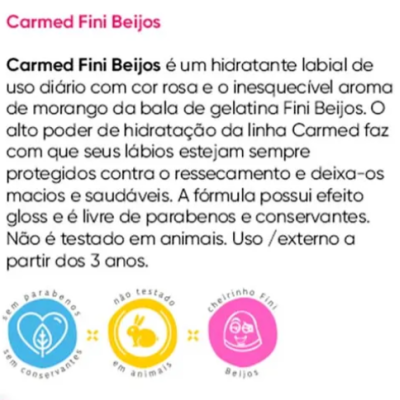 Hidratante Labial Carmed Fini Beijos Com Cor - ✅PRONTA ENTREGA