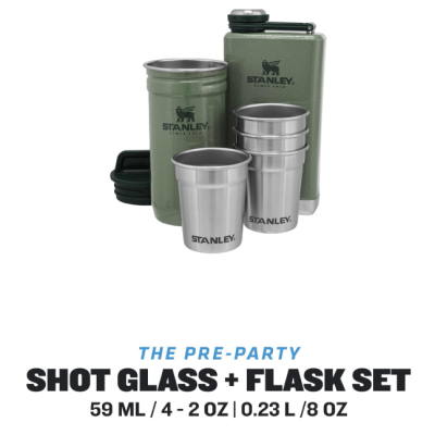Kit&#x20;STANLEY&#x20;Copos&#x20;Shot&#x20;Pr&#x00E9;-Festa&#x20;Adventure&#x20;&#x2B;&#x20;Frasco&#x20;de&#x20;Quadril&#x20;-&#x20;A&#x00E7;o&#x20;Inoxid&#x00E1;vel&#x20;Green&#x20;&#x2705;PRONTA&#x20;ENTREGA