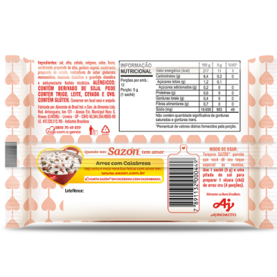 Tempero&#x20;Em&#x20;P&#x00F3;&#x20;SAZ&#x00D3;N&#x20;Para&#x20;Arroz&#x20;60G&#x20;-&#x20;12&#x20;Saquetas