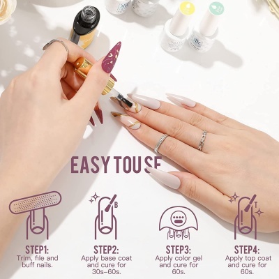 Kit&#x20;Unhas&#x20;em&#x20;Gel&#x20;16&#x20;Cores&#x20;Cinza&#x20;Vermelho&#x20;Quente&#x20;&#x2B;&#x20;Catalisador&#x20;&#x2B;&#x20;Acess&#x00F3;rios