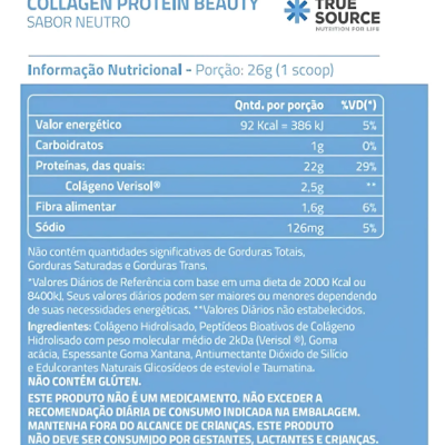 True Source Collagen Protein Sabor Natural 450g