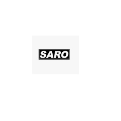 Logótipo SARO em branco sobre fundo preto