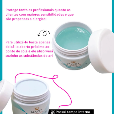 Antialérgico Gel Macy 80ml Para Cola Alongamento de Pestanas