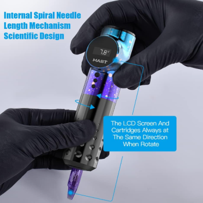 Pen LCD Display Rotary Tattoo sem Fio