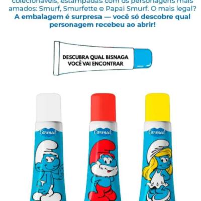 Carmed Hidratante Labial  Smurfs Blueberry 10g ✅PRONTA ENTREGA Carmed Hidratante Labial  Smurfs Blueberry 10g ✅PRONTA ENTREGA