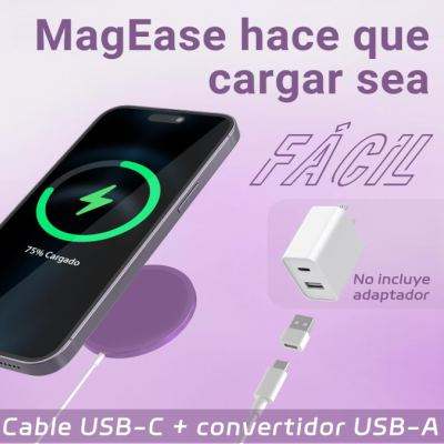 MagEase Carregador sem fios magnético de 15W - Cores Variadas