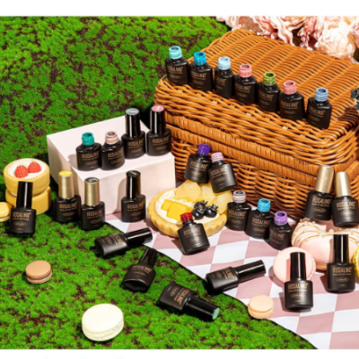 Kit 24 Vernizes em Gel Roxo Vermelho Cinza Preto Azul, Base, Top Coat Mate e Glitter ✅PRONTA ENTREGA