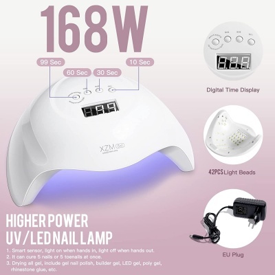 Kit Unhas em Gel 16 Cores Cinza Vermelho Quente + Catalisador + Acessórios