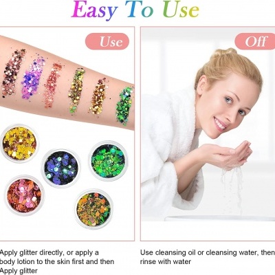 Purpurina&#x20;para&#x20;Maquilhagem&#x20;para&#x20;Olhos&#x20;Rosto&#x20;Cabelos&#x20;e&#x20;Unhas