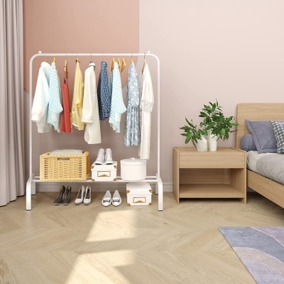 Charriot Cabide de Roupa com Prateleiras para Sapatos