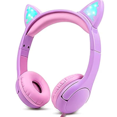 Auriculares&#x20;com&#x20;Orelhas&#x20;de&#x20;Gato&#x20;com&#x20;LED