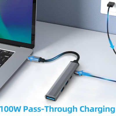 Hub USB C, 5 portas USB C Data Hub, Transferência Rápida de 5 Gbps