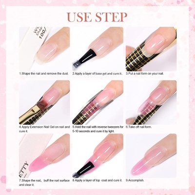 Kit Gel de Construção Branco Transparente Rosa