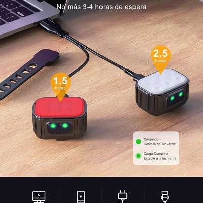 Luzes Bicicleta Ultra-Brilhante Dianteiro e Traseiro