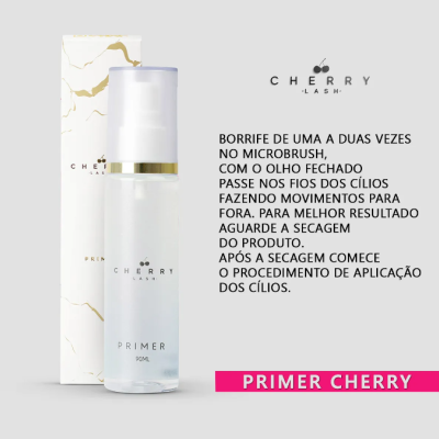 Kit Retenção Primer + Bruma Extensão Cilios Cherry Lash