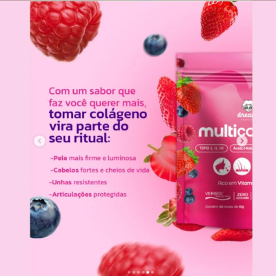Multicolágeno Dreams Nutrition 1 , 2 ,3 Verisol Ácido Hialurônico