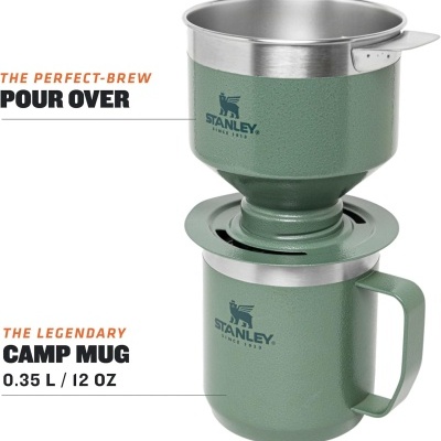 Stanley Perfect Brew Pour Over + Copo Térmico Aço Inoxidável Matte Black ✅PRONTA ENTREGA