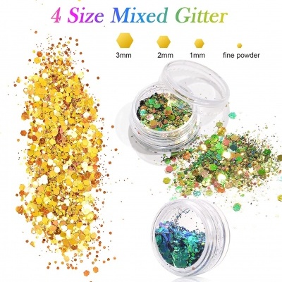 Purpurina&#x20;para&#x20;Maquilhagem&#x20;para&#x20;Olhos&#x20;Rosto&#x20;Cabelos&#x20;e&#x20;Unhas