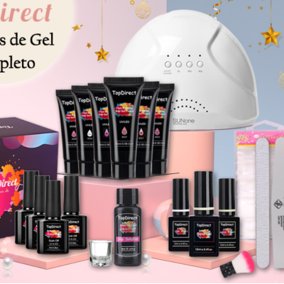 Kit Unhas Gel + Polygel 10 Cores + Catalisador + 100 Unhas e Muito Mais