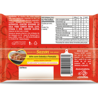 Tempero Em Pó SAZÓN® Para Carnes 60G