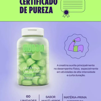 Creatina&#x20;Ma&#x00E7;&#x00E3;&#x20;Verde&#x20;Guday&#x20;-&#x20;Gomas&#x20;60&#x20;Unidades