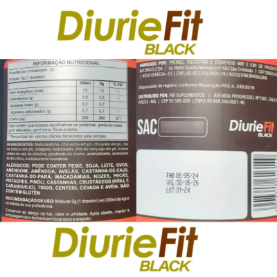 Diurie Fit Black Queima Gordura Rápido Sabor Laranja