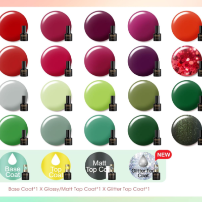 Kit&#x20;24&#x20;Vernizes&#x20;em&#x20;Gel&#x20;Vermelho&#x20;Roxo&#x20;Laranja&#x20;Verde&#x20;Base&#x20;Top&#x20;Coat,&#x20;Mate&#x20;e&#x20;Glitter&#x20;&#x2705;PRONTA&#x20;ENTREGA