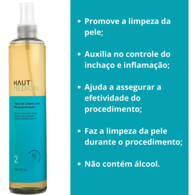 Tônico de Limpeza para Micropigmentação Haut Medical - 300ml