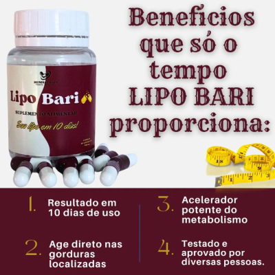 Mundial Caps Lipo Bari 30 Cápsulas Inibidor De Apetite