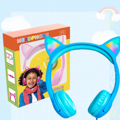 Auriculares Orelha de Gato para Crianças LED