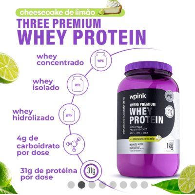 Three Premium Whey Protein Cheesecake de Limão 3W - (1kg) - wp