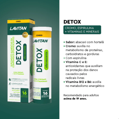 Lavitan&#x20;Detox&#x20;com&#x20;16&#x20;Comprimidos&#x20;Efervescentes