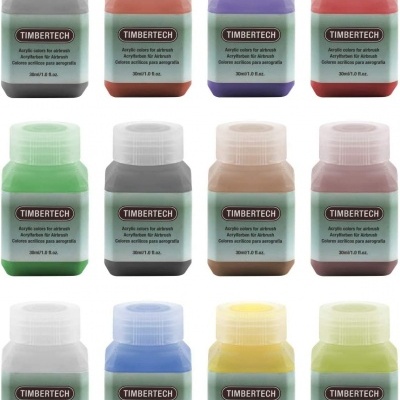 Tintas Acrílicas Coloridas para Aerógrafo - 12 x 30 ml Tintas Acrílicas Coloridas para Aerógrafo - 12 x 30 ml