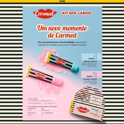 Kit 2 Carmed Sos Algodão Doce Esfoliante 10g/Ultra Gloss 10g