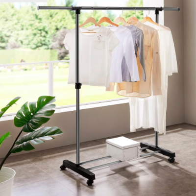 Cabide de Roupa Resistente e Portátil com Rodas