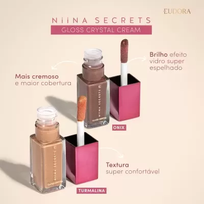 Gloss&#x20;Crystal&#x20;Cream&#x20;Onix&#x20;Niina&#x20;Secrets&#x20;7ml&#x20;Marrom