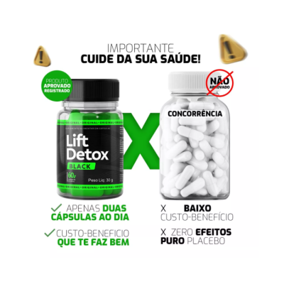 Lift Detox Black – Suplemento Alimentar 60 Cápsulas