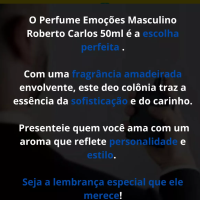 Perfume&#x20;Emo&#x00E7;&#x00F5;es&#x20;Masculino&#x20;Roberto&#x20;Carlos&#x20;50ml&#x20;Racco