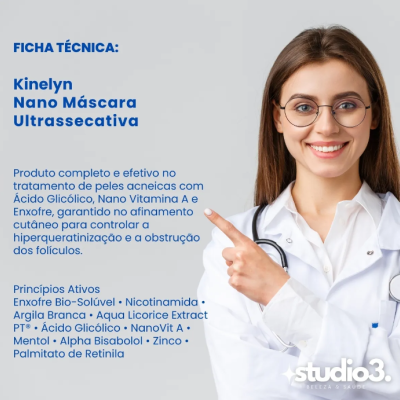M&#x00E1;scara&#x20;Secativa&#x20;Antiacne&#x20;Antioleosidade&#x20;Kinelyn&#x20;Tul&#x00ED;pia