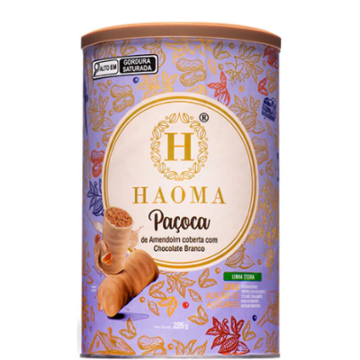 Haoma Paçoca de Amendoim Chocolate Branco | Linha Stevia