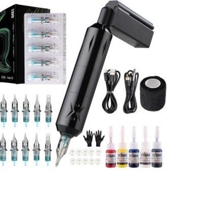 Kit Pen sem Fio Premium de Tatuagem 50 Peças Violeta/Preto