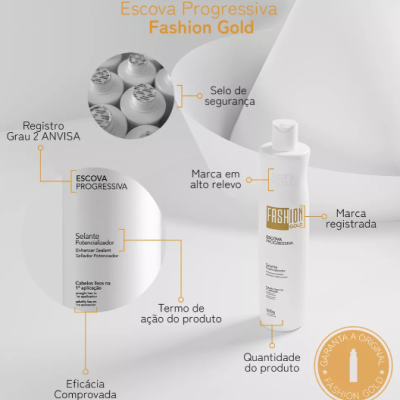 Escova Progressiva 300gr Fashion Gold