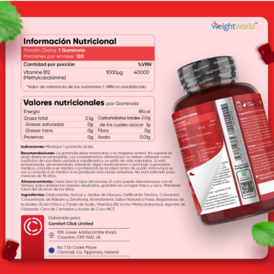 Vitamina B12 1000mcg - 120 Gomas Sabor Morango | para 4 meses ✅PRONTA ENTREGA Vitamina B12 1000mcg - 120 Gomas Sabor Morango | para 4 meses ✅PRONTA ENTREGA