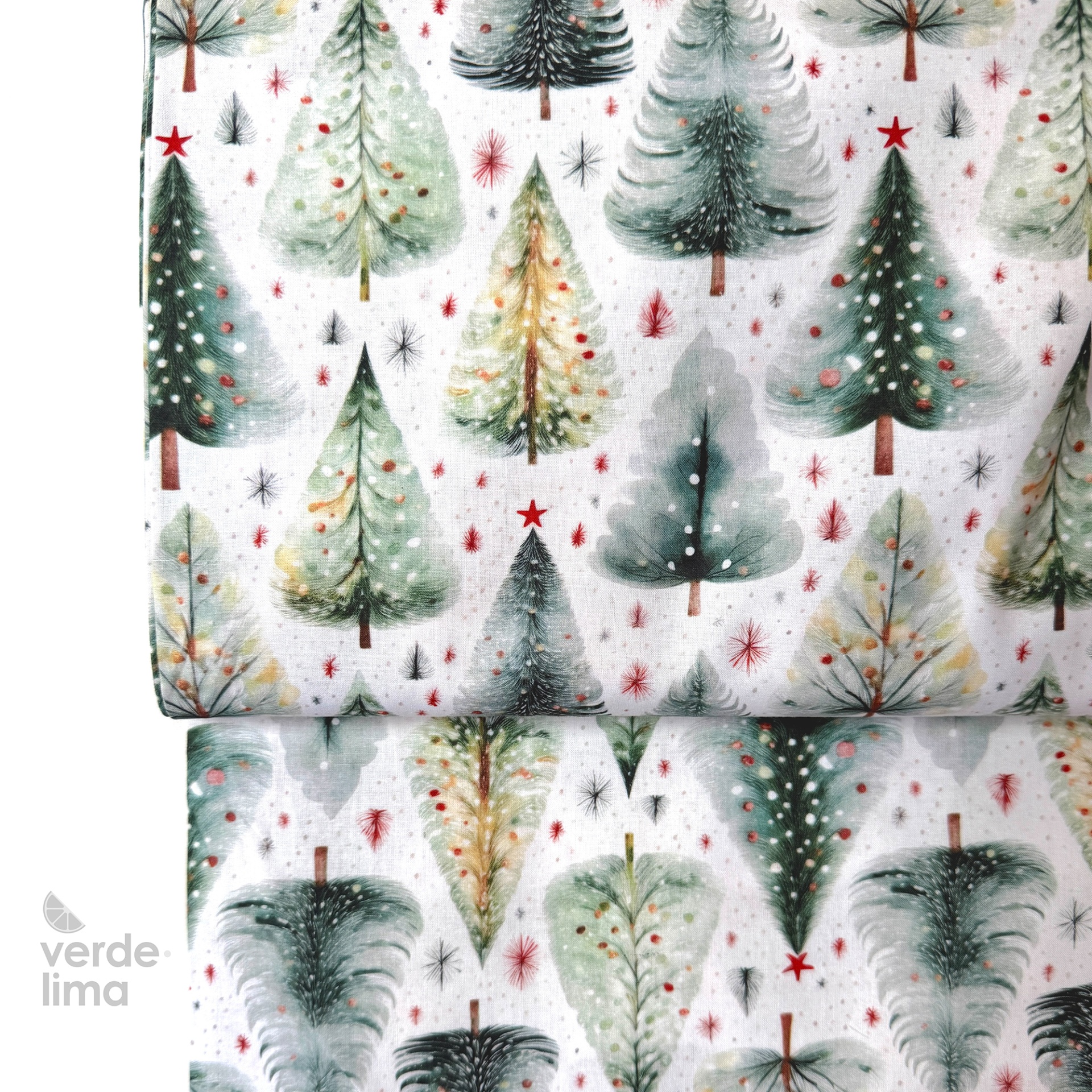 Tecido de Algodão - Estampado digital - Árvores de Natal Tecido de Algodão - Estampado digital - Árvores de Natal