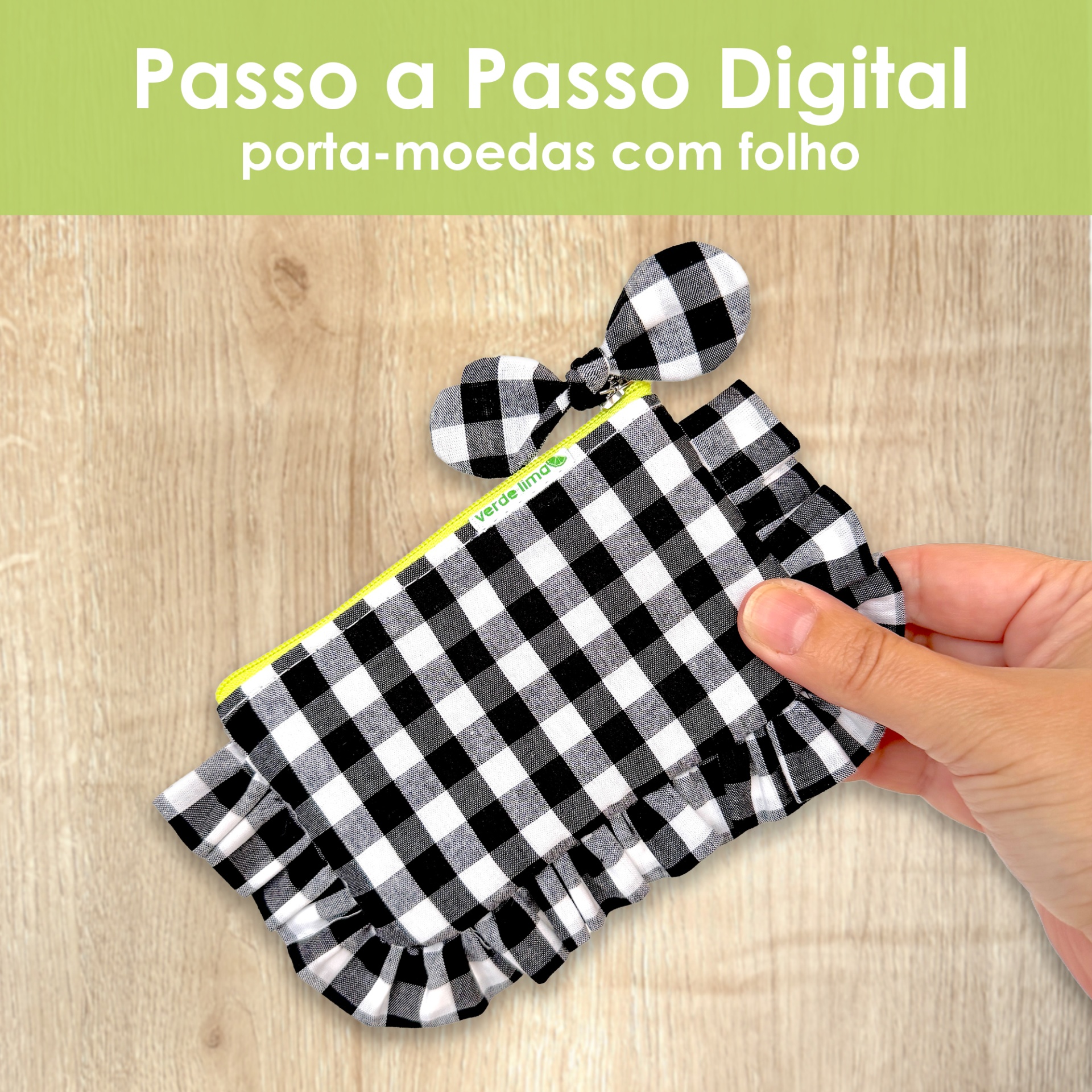 Passo a Passo digital - Porta-moedas com folho Passo a Passo digital - Porta-moedas com folho
